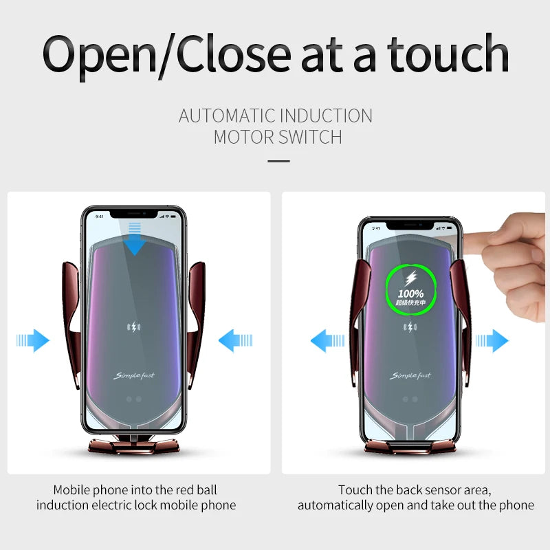 Qi Wireless Car Phone Holder & Charger 
