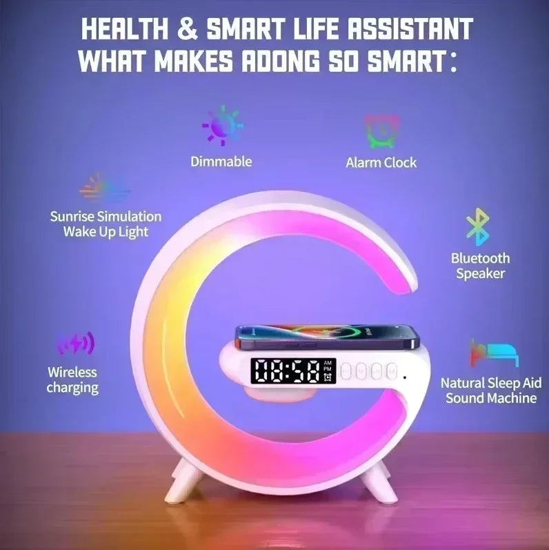 G Shape Lamp with Speaker Clock