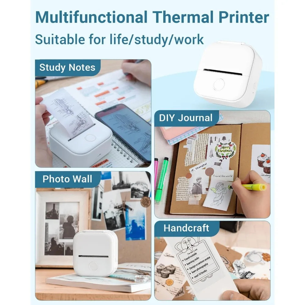 Phomemo T02 Wireless Pocket Thermal Printer Portable Mini Wirelessly BT Connect 203Dpi Photo Label Memo List Printing Clearly