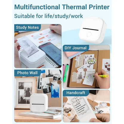 Phomemo T02 Wireless Pocket Thermal Printer Portable Mini Wirelessly BT Connect 203Dpi Photo Label Memo List Printing Clearly
