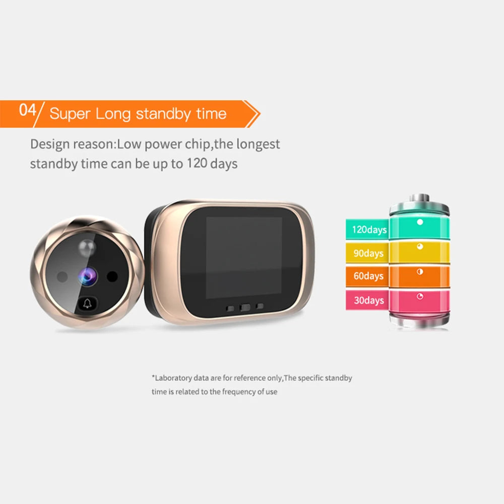 Digital Door Viewer Peephole Door Camera Doorbell 2.8-Inch Night Vision Photo Shooting Digital Door Monitoring for Home Security