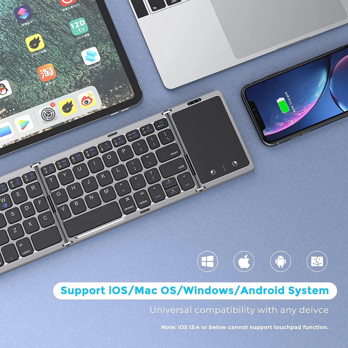 Foldable Wireless Bluetooth Keyboard 