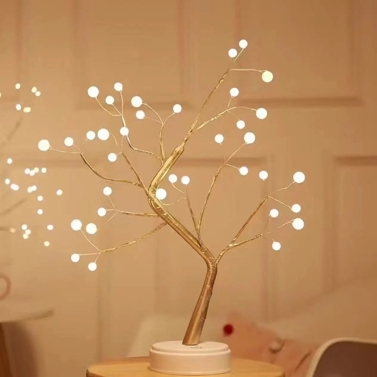 Home Decoration Usb/Battery Powered Touch Switch Warm White Artificial Bonsai Cherry Blossom Desktop Tree LED Lamp Light