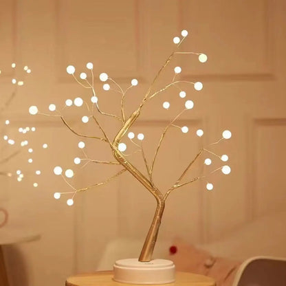 Home Decoration Usb/Battery Powered Touch Switch Warm White Artificial Bonsai Cherry Blossom Desktop Tree LED Lamp Light