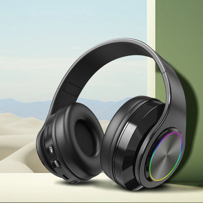 Wireless Bluetooth Headset Colorful Luminous Card-Inserting Game Music Sports Support Mobile Phone Computer