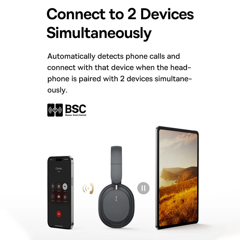 Bowie D05 Wireless Headphone 3D Spatial Audio Earphone Bluetooth 5.3 Headset 40Mm Driver Foldable over Ear Headphone 70H