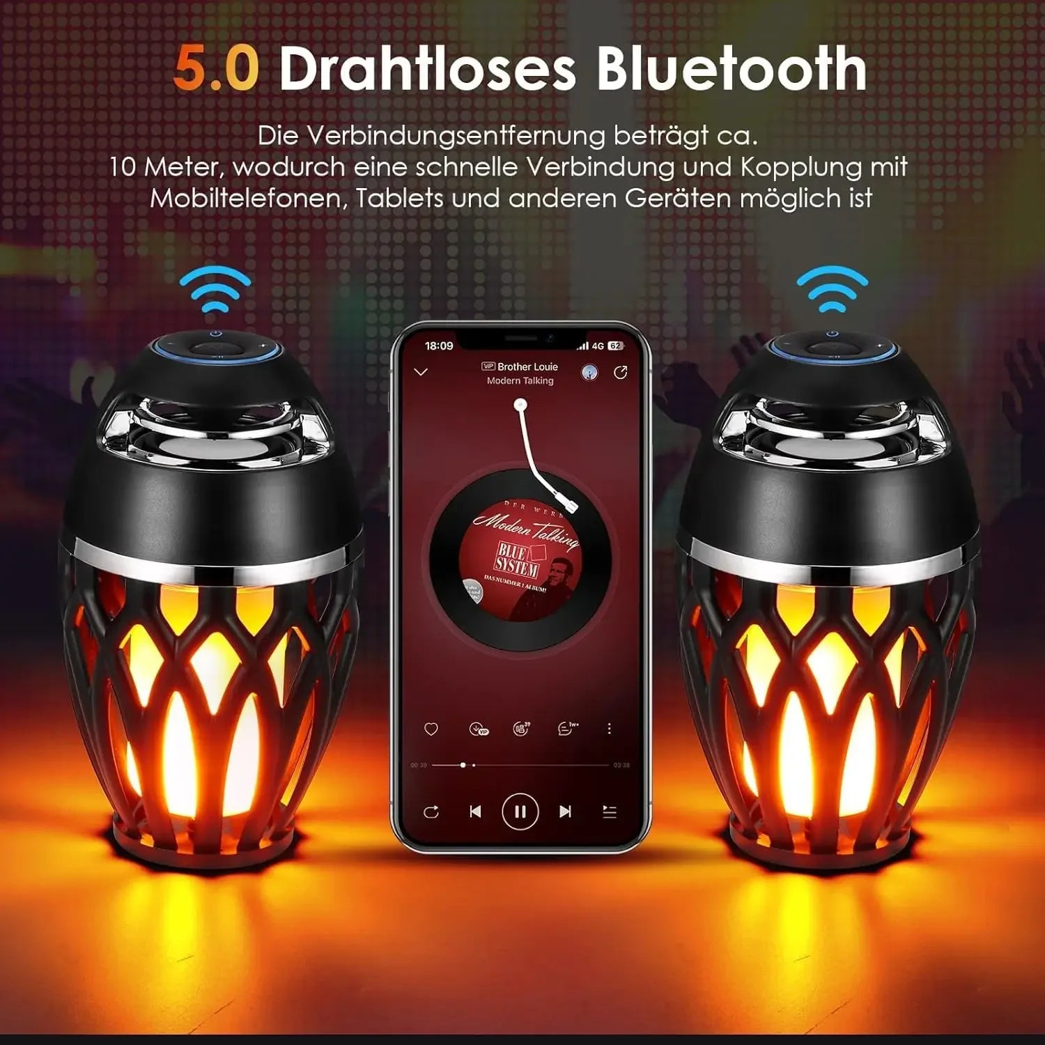 LED Flame Bluetooth Speaker 