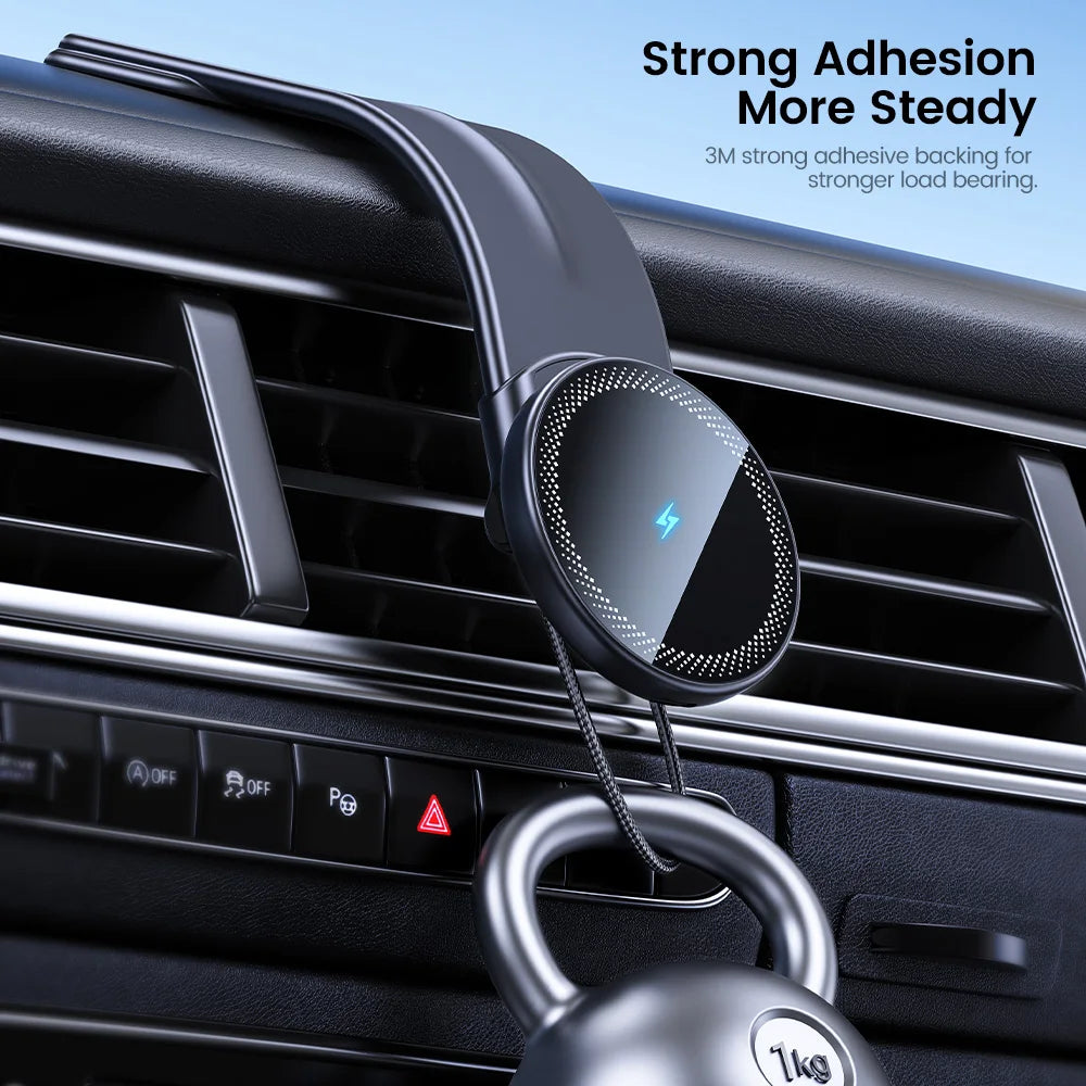 15W Wireless Car Charger Bendable Magnetic Car Phone Holder for Macsafe for Iphone 15 14 13 Pro Max Phone Holder in Car